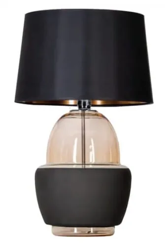 Lampa stołowa z bursztynowo czarną podstawą i czarno miedzianym abażurem 4Concepts L248110250 Ariel E27 63cm x 40cm Szybka wysyłka