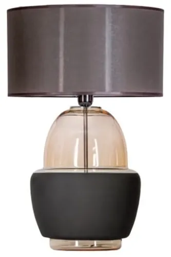 Lampa stołowa bursztynowo czarna szklana podstawa i brązowy abażur 4Concepts L248110427 Ariel E27 63cm x 40cm Super okazja