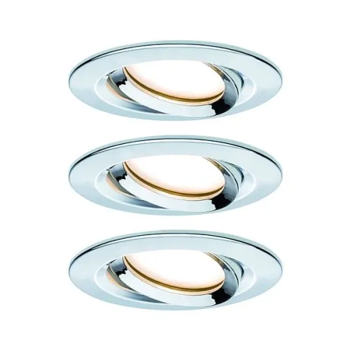 Oprawa do wbudowania NOVA PLUS COIN LED DIM wychylna zestaw 3x6W 470lm 93mm 2700K IP65 230V chrom Paulmann PL93684 Taniej