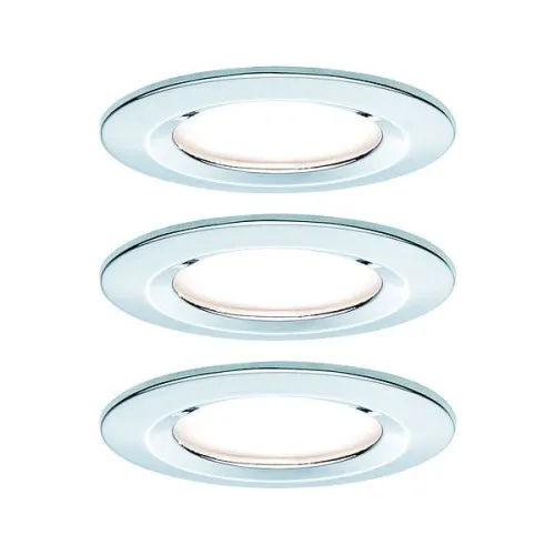 Oprawa do wbudowania NOVA COIN LED DIM stała zestaw 3x6W 470lm 78mm 2700K IP44 230V chrom Paulmann PL93499 Do wyczerpania zapasów