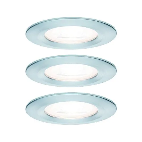 Wyjątkowa oferta Oprawa do wbudowania NOVA LED DIM stała zestaw 3xGU10 6.5W 460lm 78mm 2700K IP44 230V aluminium Paulmann PL93480