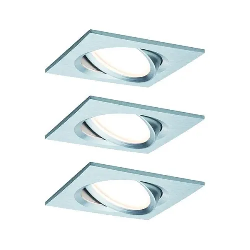Ograniczona ilość Oprawa do wbudowania NOVA COIN LED DIM wychylna zestaw 3x 6W 425lm 84x84mm 2700K IP23 230V aluminium Paulmann PL93680