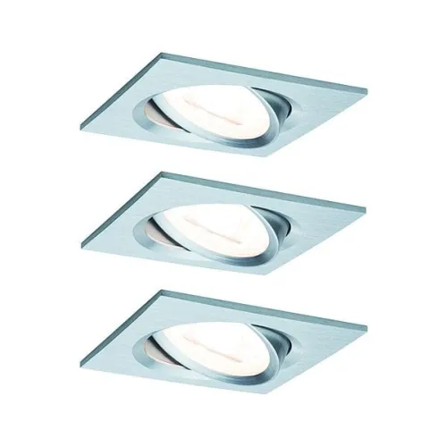 Do wyczerpania zapasów Oprawa do wbudowania NOVA LED wychylna zestaw GU10 6.5W 460lm 84x84mm 2700K 230V aluminium Paulmann PL93438