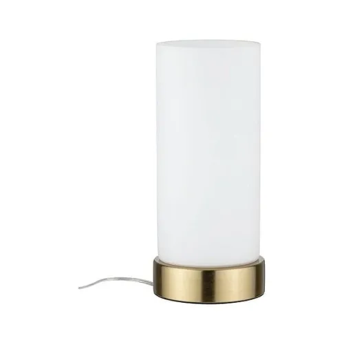Lampa stołowa PINJA E14 max. 1x20W 230V biały / mosiądz szczotkowany / metal / szkło Paulmann PL77055 Bezpieczne zakupy