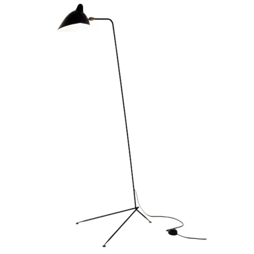 Łatwy zwrot Czarna lampa stojąca podłogowa z ruchomym kloszem Step Into Design F8701 Crane F1 E14 160cm x 46cm