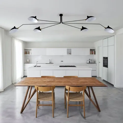 Lampa sufitowa z rozległymi ramionami z sześcioma kloszami Step Into Design P8706 Crane 6P 6xE14 czarny Premium