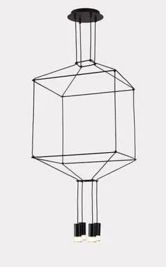 Lampa wisząca czarna Step Into Design ST-5961-4 Linea 4xG9 45cm x 120cm Tani