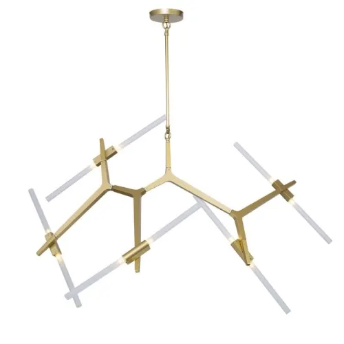 Zniżka Designerska lampa wisząca złoty stelaż i białe smukłe tubularne klosze Step Into Design ST-1001-10 gold Sticks 10 10xG9