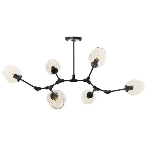 Lampa sufitowa czarny stelaż i transprentne klosze Step Into Design ST-1232-6 Modern Orchid 6xE27 Oferta czasowa