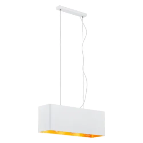 Obniżka ceny Lampa wisząca z biało-złotym prostokątnym abażurem Argon 1424 Teneryfa 3xE27