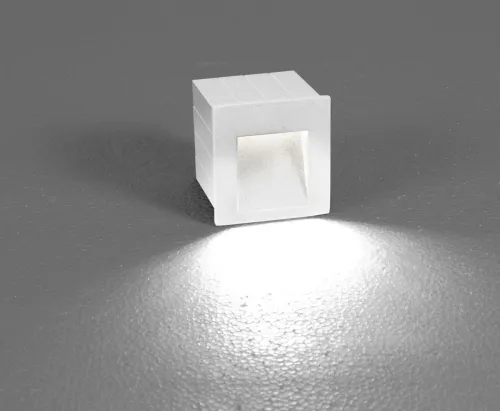 Biała lampa schodowa wpuszczana w ścianę Nowodvorski 6908 Step LED 3W 3000K IP44 Rabat