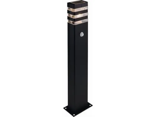Darmowy zwrot Czarna zewnętrzna lampa stojąca z czujnikiem ruchu i zmierzchu Nowodvorski 9097 Rio I Sensor E27 IP54 65cm