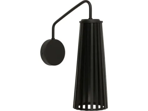 Bezpieczne zakupy Czarna lampa ścienna kinkiet z sklejkowym abażurem Nowodvorski 9266 Dover I GU10