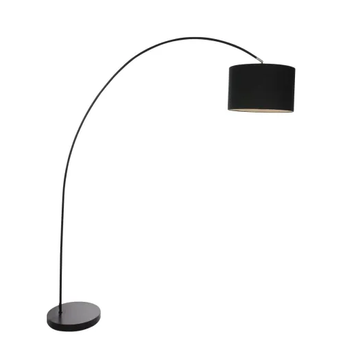 Czarna łukowa nowoczesna lampa podłogowa czarny abażur Mexlite 7976ZW Solva E27 180cm Super okazja