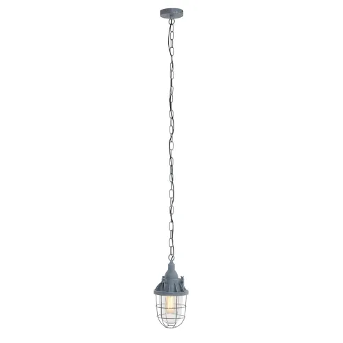 Szara industrialna lampa wisząca obudowany klosz Mexlite 7890GR Ebbe E27 17cm Hit sprzedaży