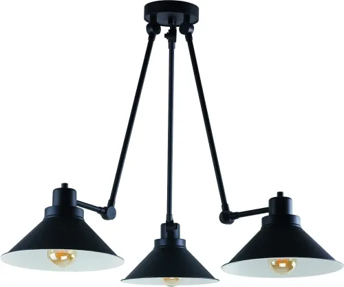Zamów teraz Czarna lampa sufitowa z kloszami na regulowanych długich ramionach Nowodvorski 9142 Techno III 3xE27