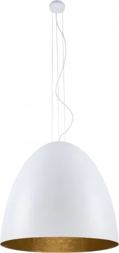 Zniżka Biała kopułowa lampa wisząca z złotym wnętrzem klosza Nowodvorski 9025 Egg XL 7xE27 75cm x 350cm