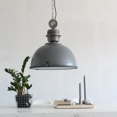 Szara klasyczna lampa wisząca na łańcuchu Steinhauer 7586GR Bikkel E27 42cm Obniżka ceny