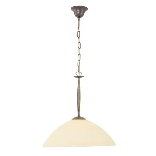 Hit sprzedaży Mosiężna klasyczna lampa wisząca biały klosz Steinhauer 6839BR Kloszri E27 45cm
