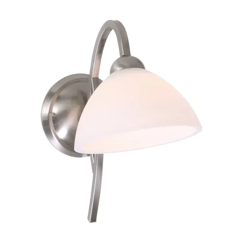 Kup teraz Srebrna klasyczna lampa ścienna kinkiet biały klosz Steinhauer 6840ST Kloszri E27 14cm
