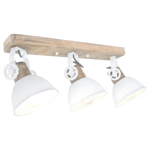 Tylko do końca tygodnia Drewniana industrialna lampa sufitowa białe reflektory Mexlite 2133W Gearwood 3xE27 59cm