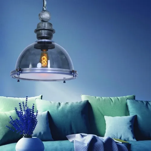 Szara szklana lampa na łańcuchu wisząca Steinhauer 1452GR Bikkel E27 45cm Ograniczona ilość