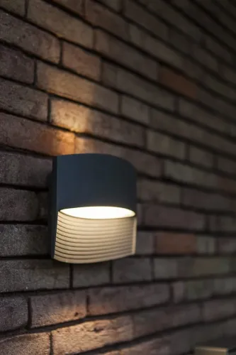 Zewnętrzna lampa ścienna kinkiet na elewację Lutec 5193201118 Lotus LED 11W 3000K IP54 antracyt Promocja